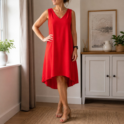 Linea red textured sleeveless - linea,
