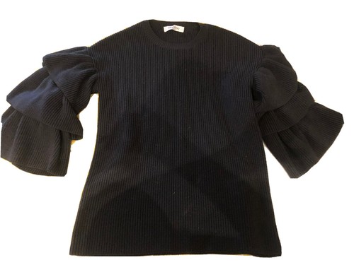 Valentino black frilled sleeve - valentino,