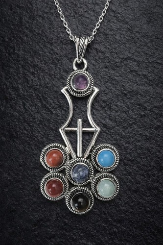 Boho chakra flower pendant - chakra,