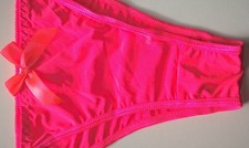 Sexy Luminous Pink Slippery Bikini Style Panties Knickers Sissy TV CD 32" - 42"