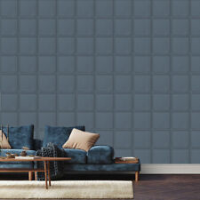 Oliana Wood Panel Wallpaper - Grey Cream Pink Teal Green Navy 3D Effect Shading