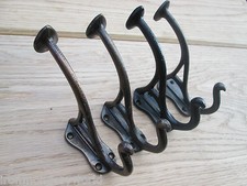 CAST IRON VINTAGE VICTORIAN RETRO HAT AND & COAT HOOKS HANGER PEGS 