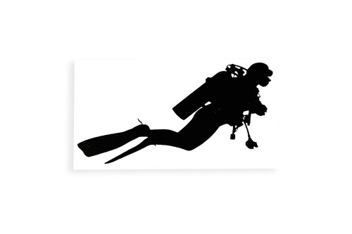 Scuba diving man - man, silhouette
