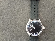 Mechanical Watch Seagull 6497 Movement Black Pilot Dial 44mm Stainless Steel