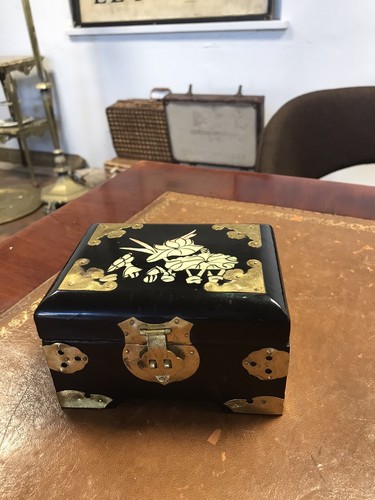 Vintage wooden box decorated - wooden,