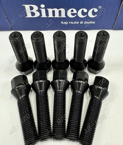 Alloy wheel bolts black - black, fits