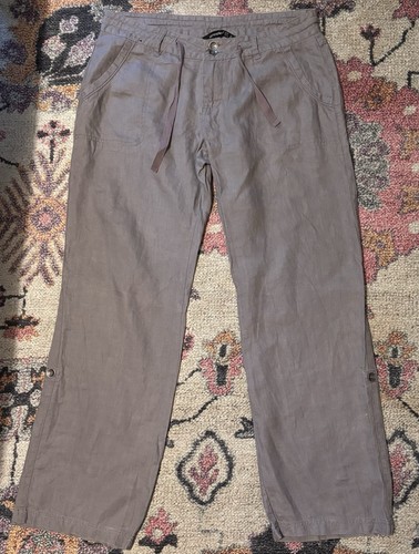 Light grey linen low rise - light, wide