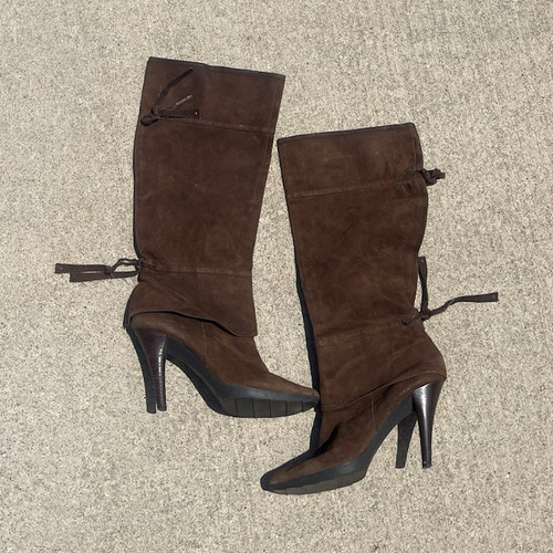 Nine west brown suede - suede, mid-calf