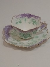The Foley China Cup & Saucer Floral Pattern Scalloped Edge Vintage