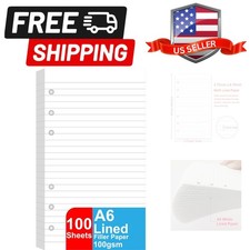 A6 Lined Refill Paper, 100