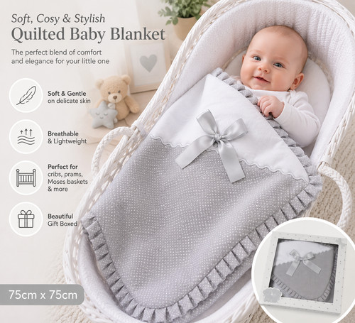 Quilted baby blanket grey - baby,