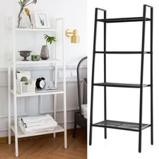 4 Tier Storage Shelves Unit Ladder Bookcase Industrial Display Rack Home Office 