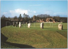 Vintage Postcard Avebury Stone Circle Village Wiltshire England Monument