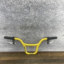 Mongoose Black Magic BMX Handlebars Yellow Steel 27x8in 22.2mm Grips Brakes