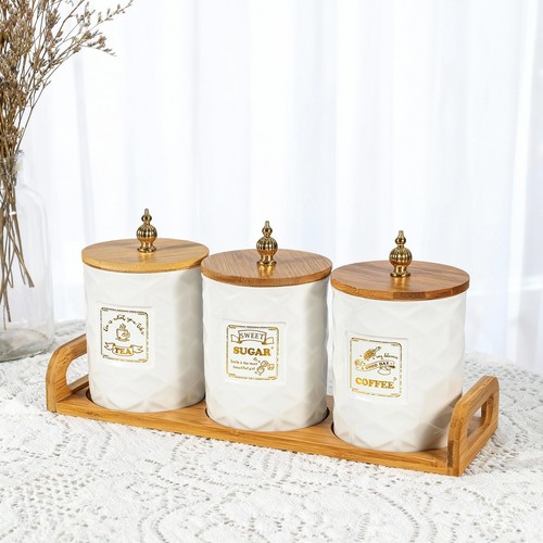 3pcs ceramic coffee tea sugar - ceramic,
