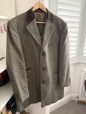 M&S Men's Wool Tweed Coat Velvet Collar