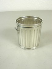 Antique Sterling Silver Miniature Trash Can Toothpick  Match Holder Nr Excellent