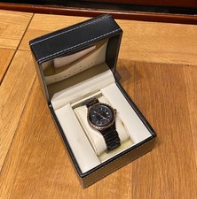 Boxed Mens Klaus-Kobec Stainless Steel Black Ceramic Sports Watch With Date.