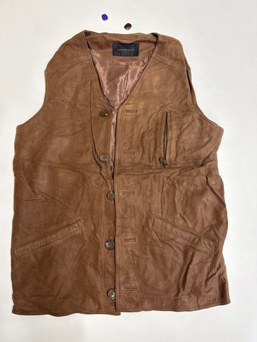 Vintage leather waistcoat - , 42"