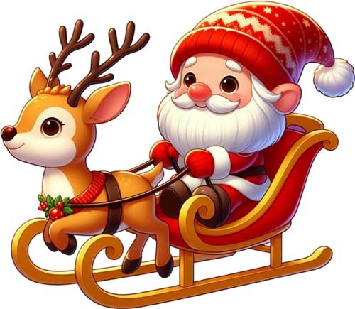 Christmas santa gnome reindeer - santa,