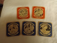 John Courage Unusual Pastimes beer mats x 5 - both sides pictured - good cond.