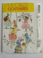 Uncut  Childs Girl Flower Fairy Costumes 6, 7, & 8 Sewing Pattern McCalls 5904