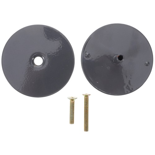 Black metal door hole cover - black,
