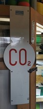 VITREOUS ENAMEL SIGN CO2 WARNING CHUBB FIRE REF4995