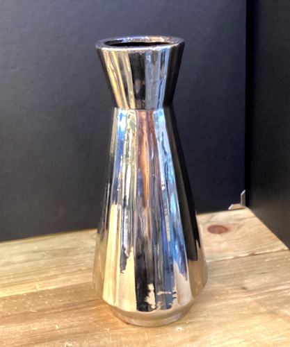 30cm tall faceted silver - 30cm,