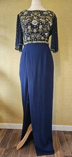 VIRGOS LOUNGE navy sequin Maxi Dress Sz 12 evening long party wedding guest blue
