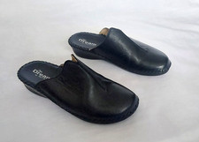 FLY FLOT DREAM BLACK LEATHER CLOG STYLE MULES EU38 UK5 NEW FREE P&P!!