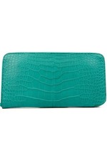 HERMÈS TURQUOISE 2017 AZAP CLASSIC MATTE ALLIGATOR MISSISSIPPIENSIS WALLET