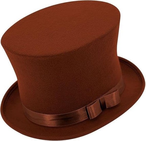 Adult brown top hat victorian - adult,