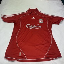 Signed Liverpool FC Football Shirt 2007/2008 Home Adidas Size L Carlsberg 