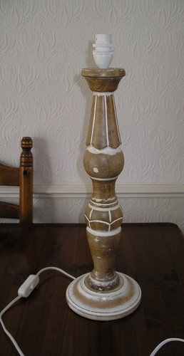 Shabby chic wood lamp base - wood,