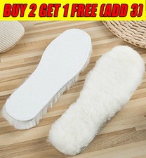 SHEEPSKIN INSOLES SOFT WARM THERMAL INNER FLEECE WOOL PAIR BOOTS SHOE SOLES