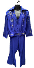 Deluxe Elvis Costume - Blue / Silver , Large 