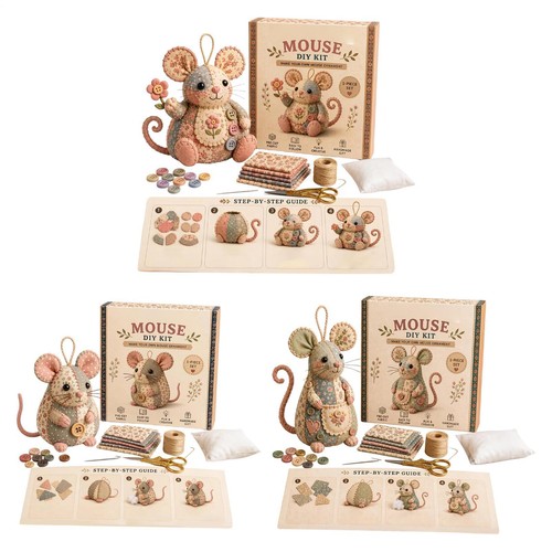 Patchwork mouse diy kit - mouse,