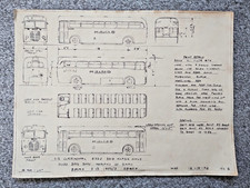 Midland Red Bus Design and Sketch  - Vintage Transportation Print - 1976