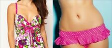 Freya Eden Tankini Set Pink White Floral 30E XS Top Frill Brief Padded Soft Cup