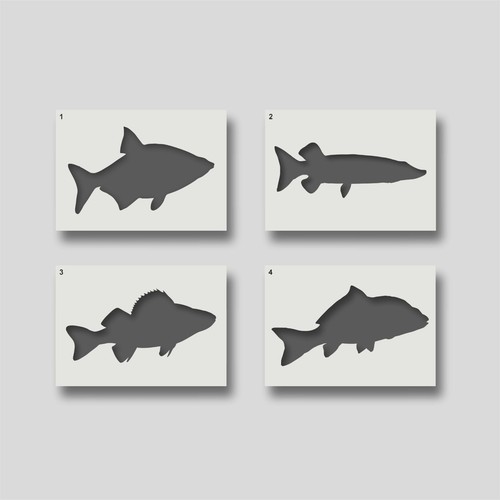 River fish stencils - fish, for