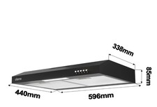 CIARRA 60cm Visor Cooker Hood Undercabinet Hoods Wall Mounted Matt Black 