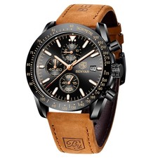 BY Mens Watches Analog Quartz Chronograph Waterproof Luminous Watch for Men B...