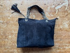 BLACK SUEDE UNDERARM HANDBAG