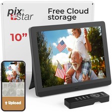 Pix-Star 10" Digital Photo Frame Free Cloud Storage Wi Fi Mobile Web Social Sync