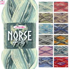 King Cole Norse 4Ply 100g - All Colours - Yarn wool Knitting Craft, Sewing