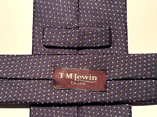 Lewin silk tie navy - m,