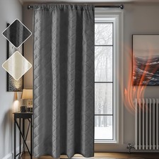 Heavy Duty Thermal Door Curtains Quilted Winter Warm Blackout Doorway Drapes UK