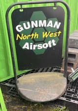 Advertising Swinging Metal Sign with Heavy Plastic Base (COLLECT ONLY)