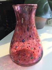 MIKE HUNTER TWISTS GLASS STUDIO beautiful heavy art glass 6 inch vase